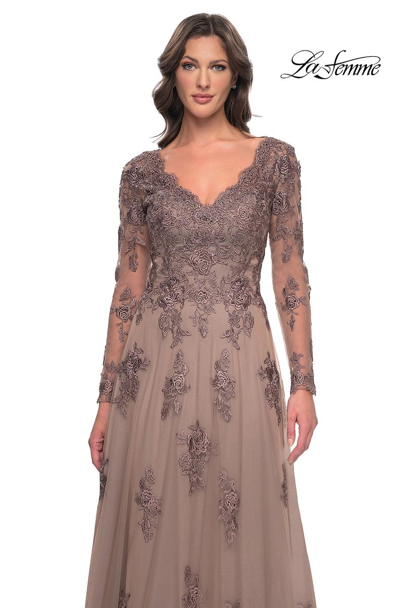 La Femme Evening Dress 30795 - Cocoa