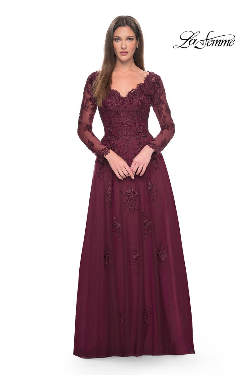 La Femme Evening Dress 30795 - Wine