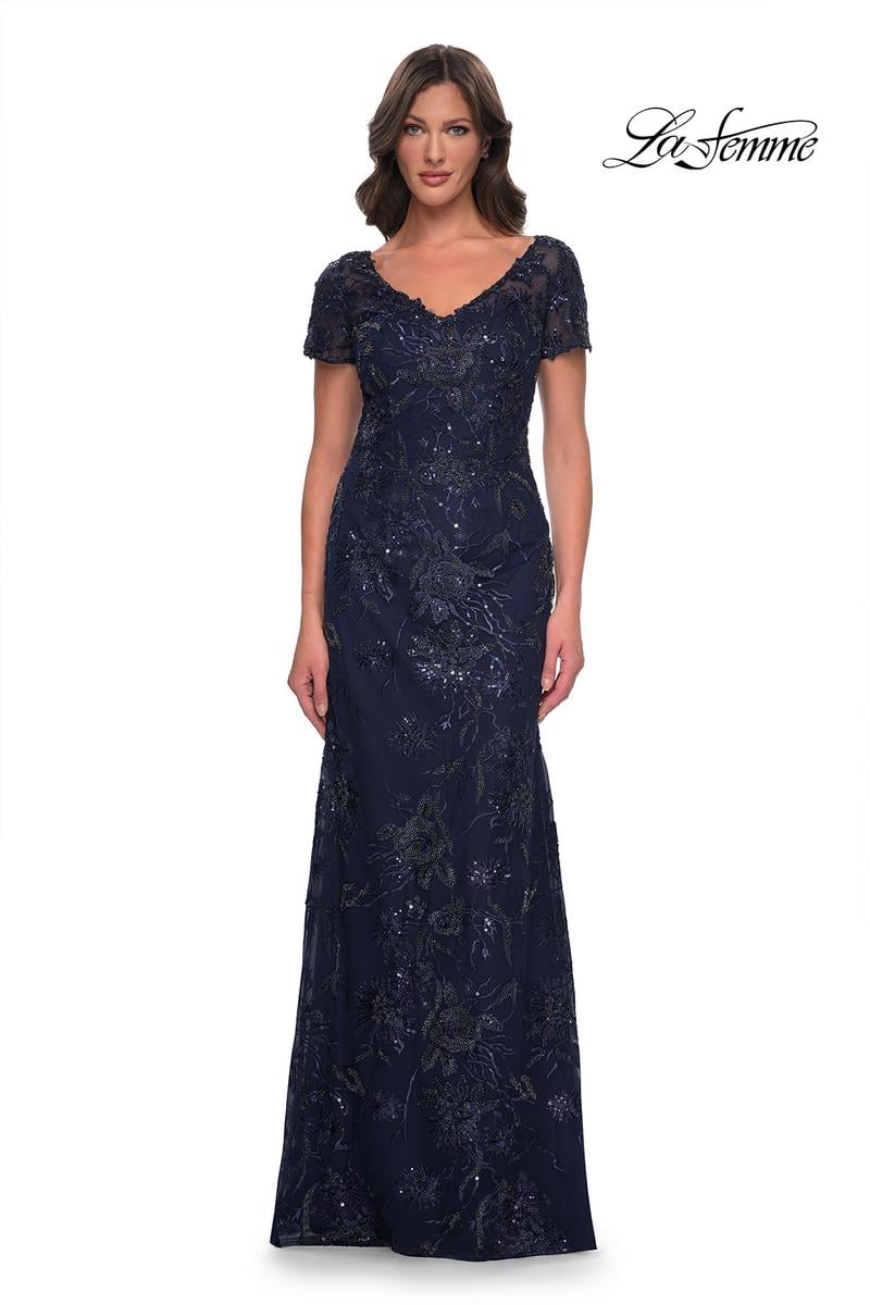 La Femme Evening Dress 30798 - Navy