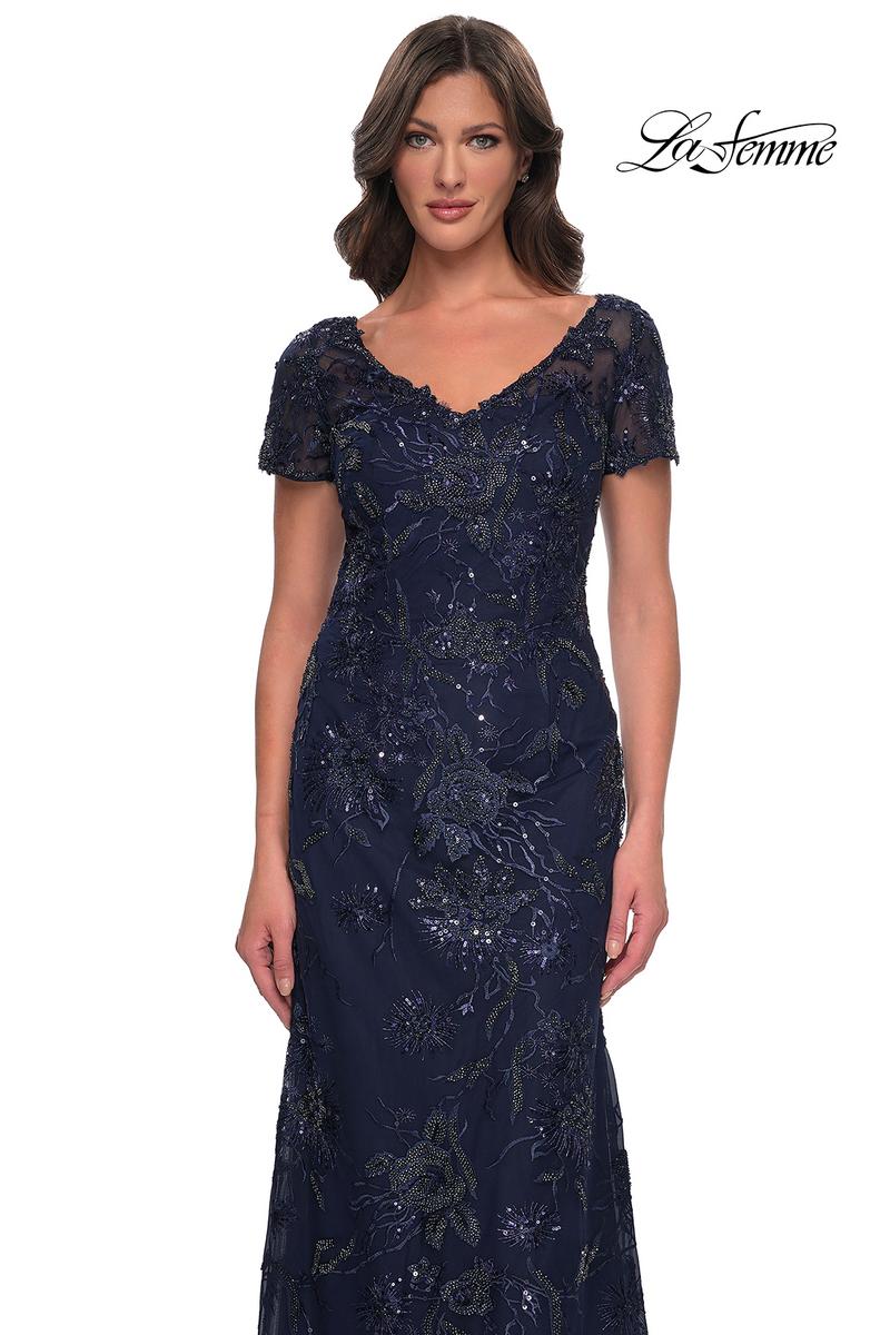 La Femme Evening Dress 30798 - Navy