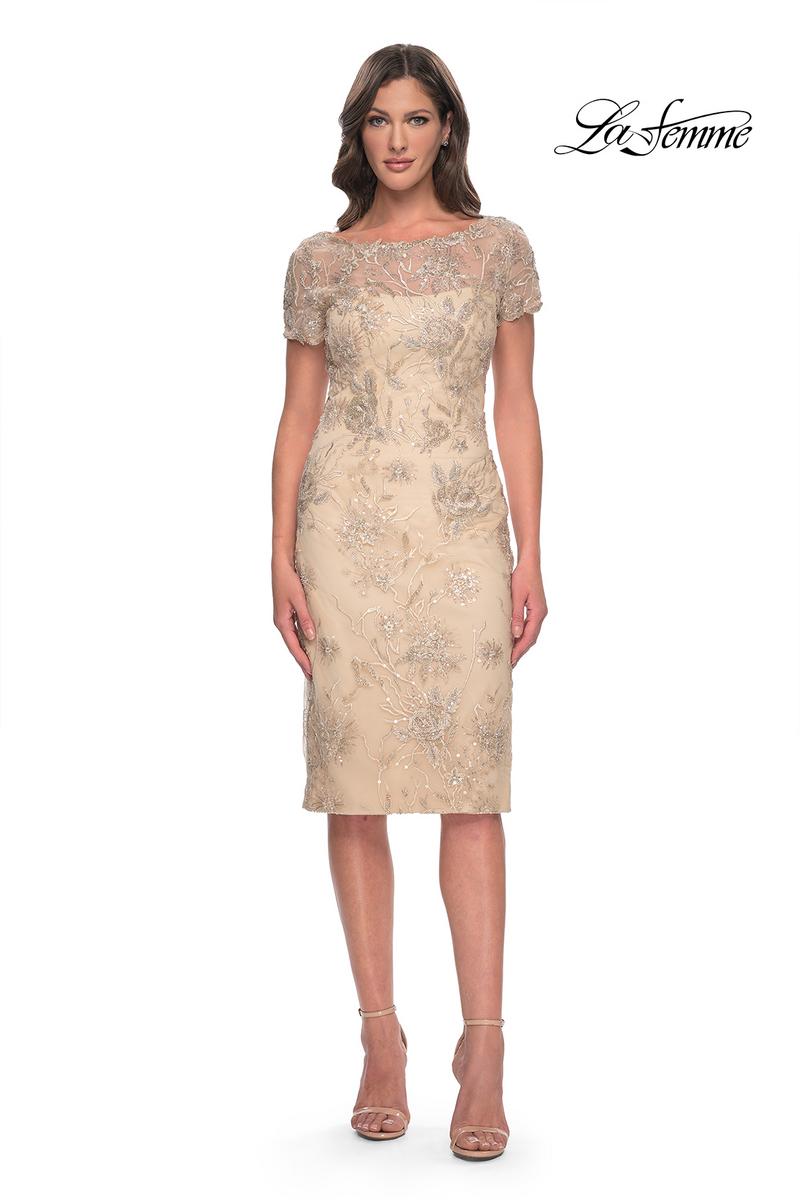 La Femme Evening Dress 30801 - Champagne
