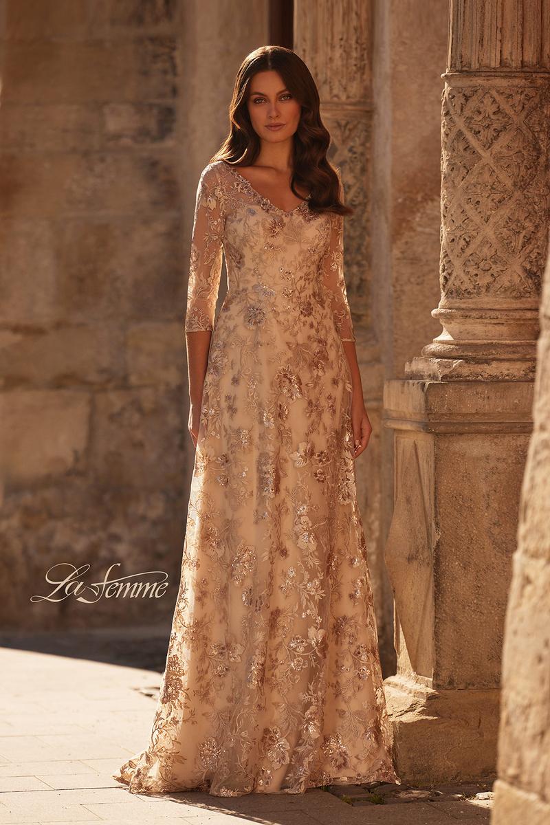 La Femme Evening Dress 30803 - Champagne
