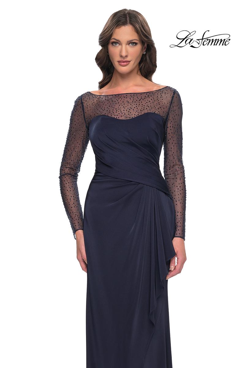 La Femme Evening Dress 30808 - Navy