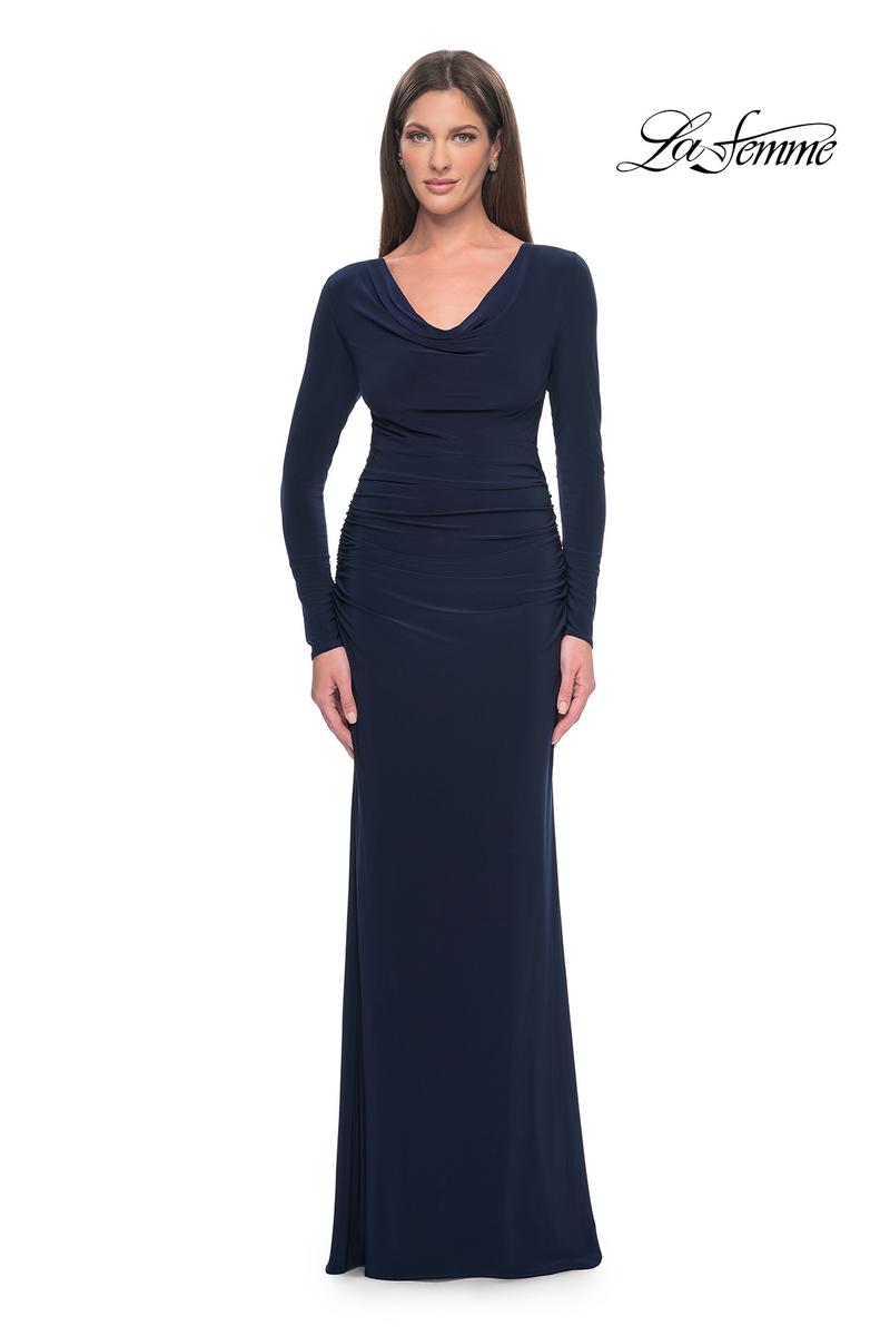 La Femme Evening Dress 30813 - Navy
