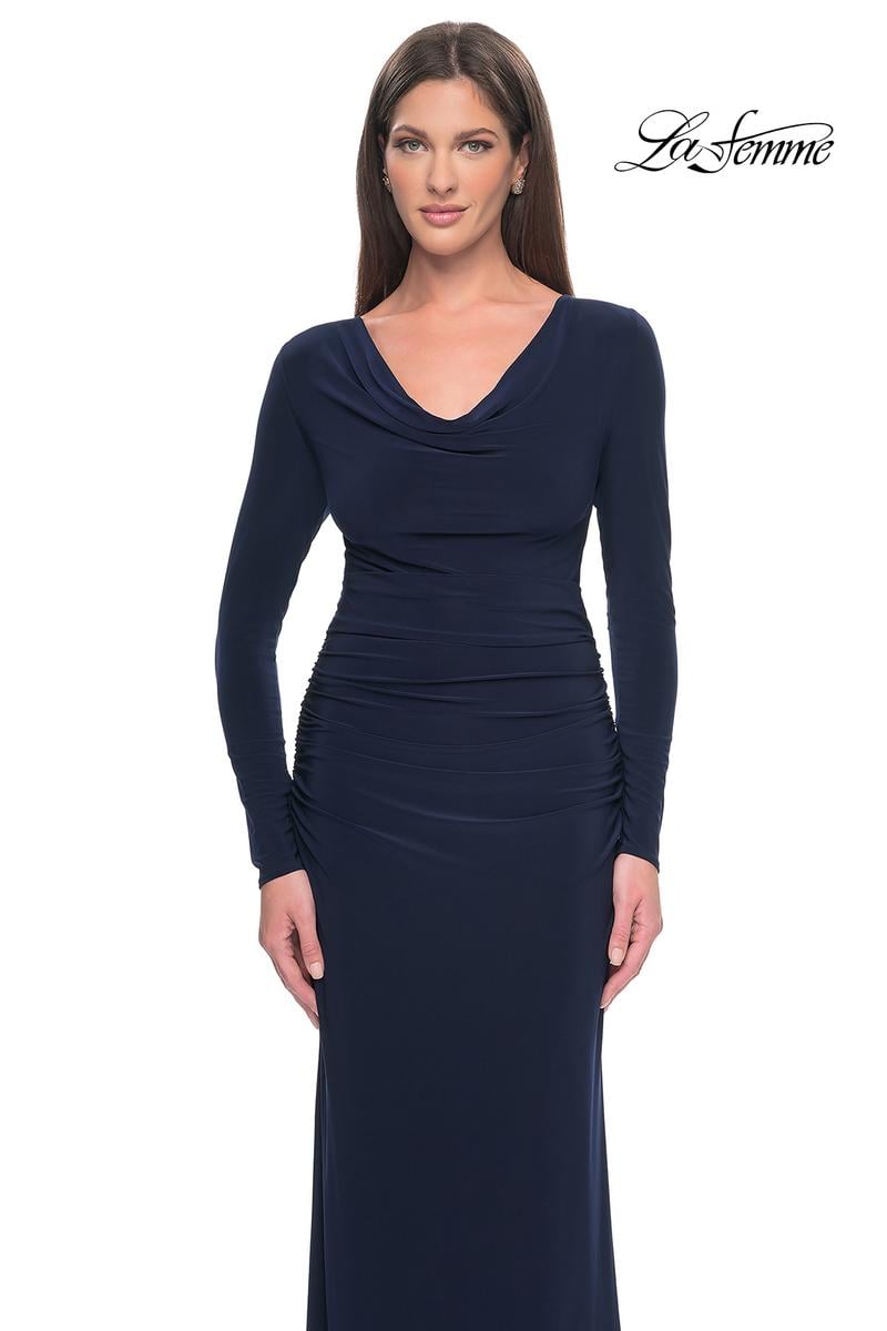 La Femme Evening Dress 30813 - Navy