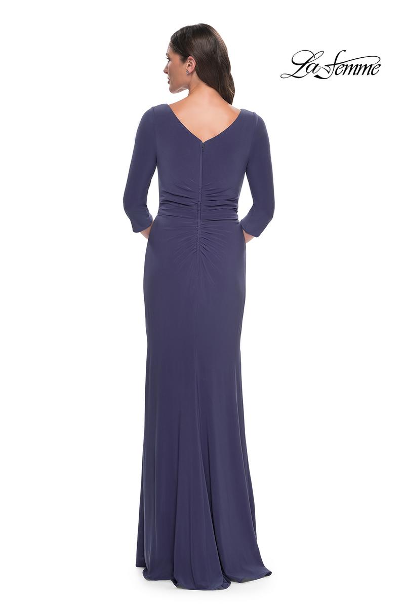 La Femme Evening Dress 30814 - Smoky Blue