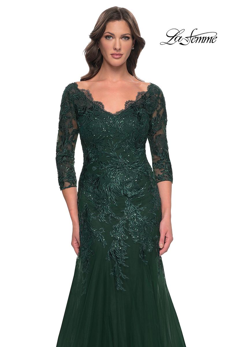 La Femme Evening Dress 30823 - Emerald