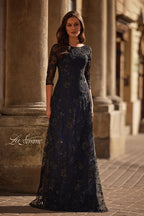 La Femme Evening Dress 30825 - Black/Navy