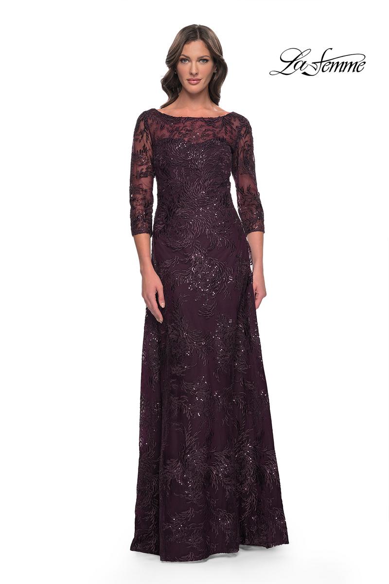La Femme Evening Dress 30835 - Dark Berry