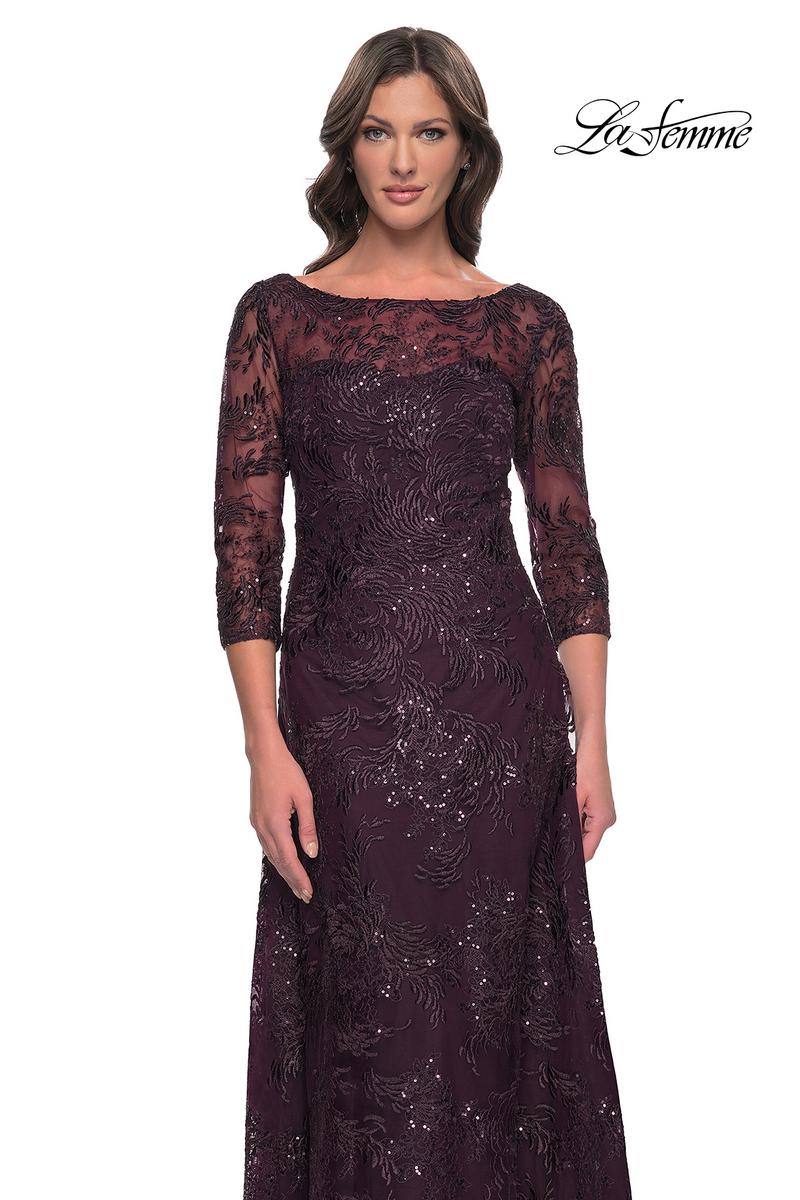 La Femme Evening Dress 30835 - Dark Berry