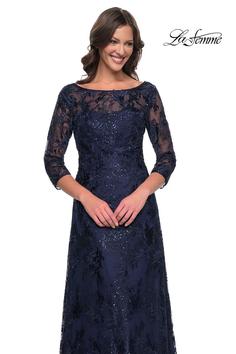 La Femme Evening Dress 30835 - Navy