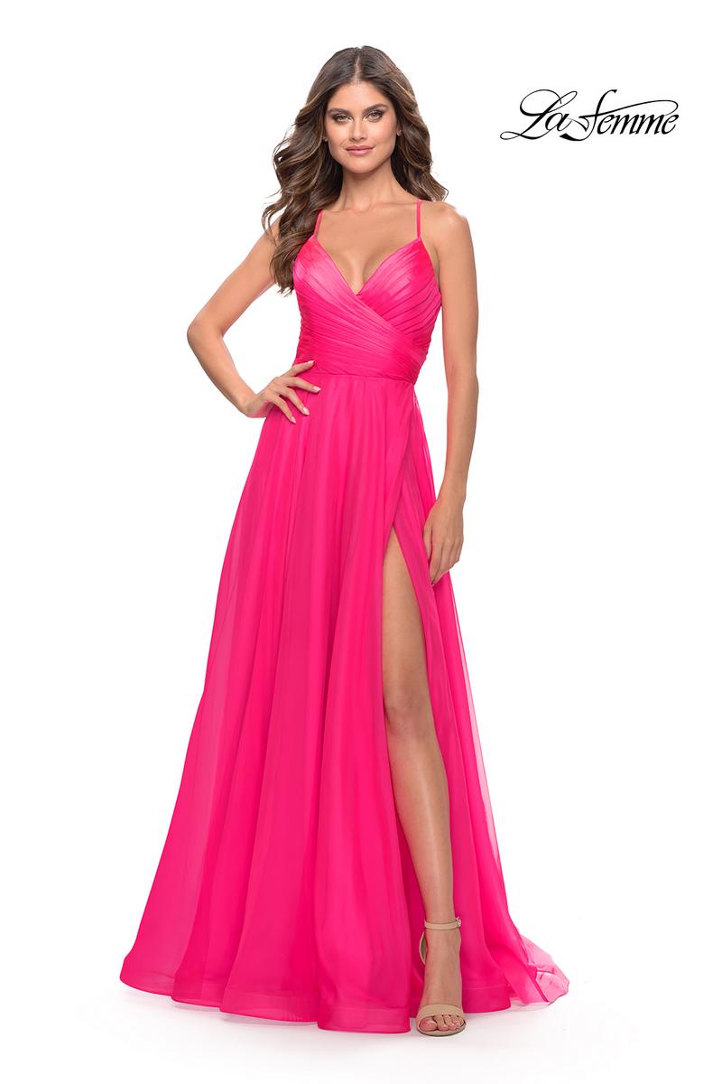 La Femme Dress 30840 - Neon Pink
