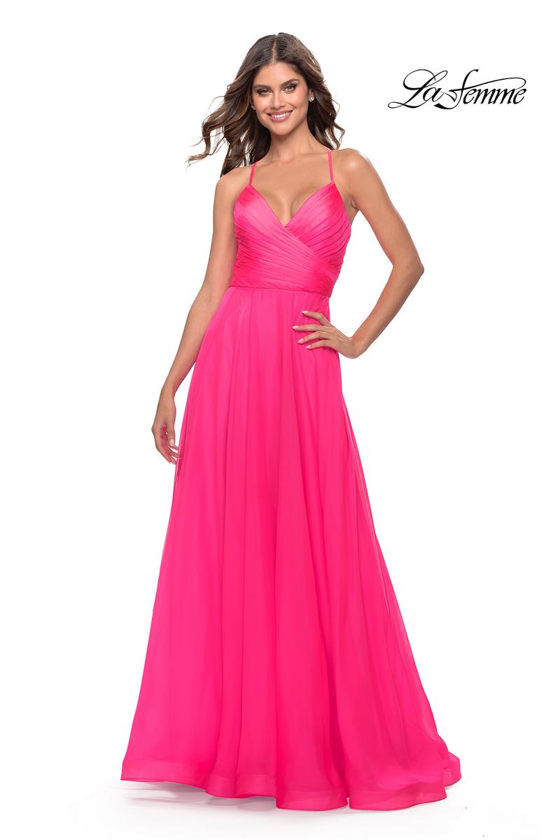 La Femme Dress 30840 - Neon Pink