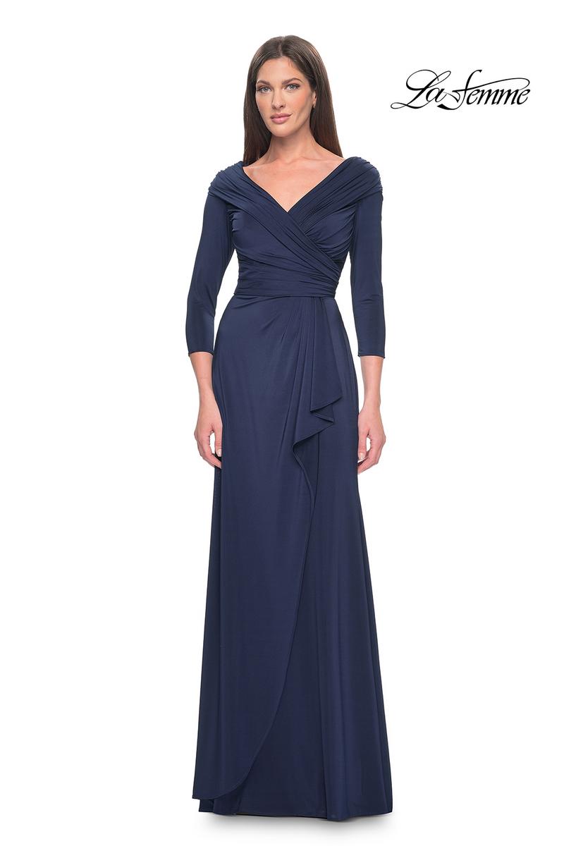La Femme Evening Dress 30845 - Navy