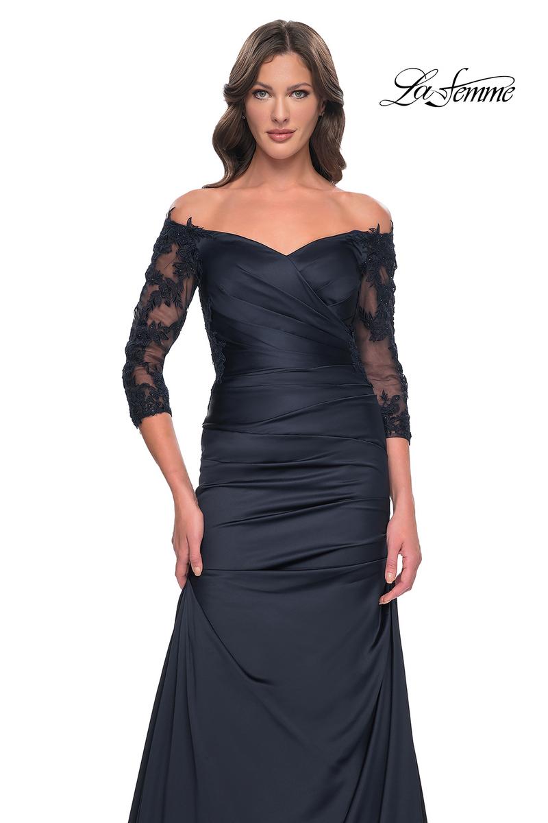 La Femme Evening Dress 30853 - Navy
