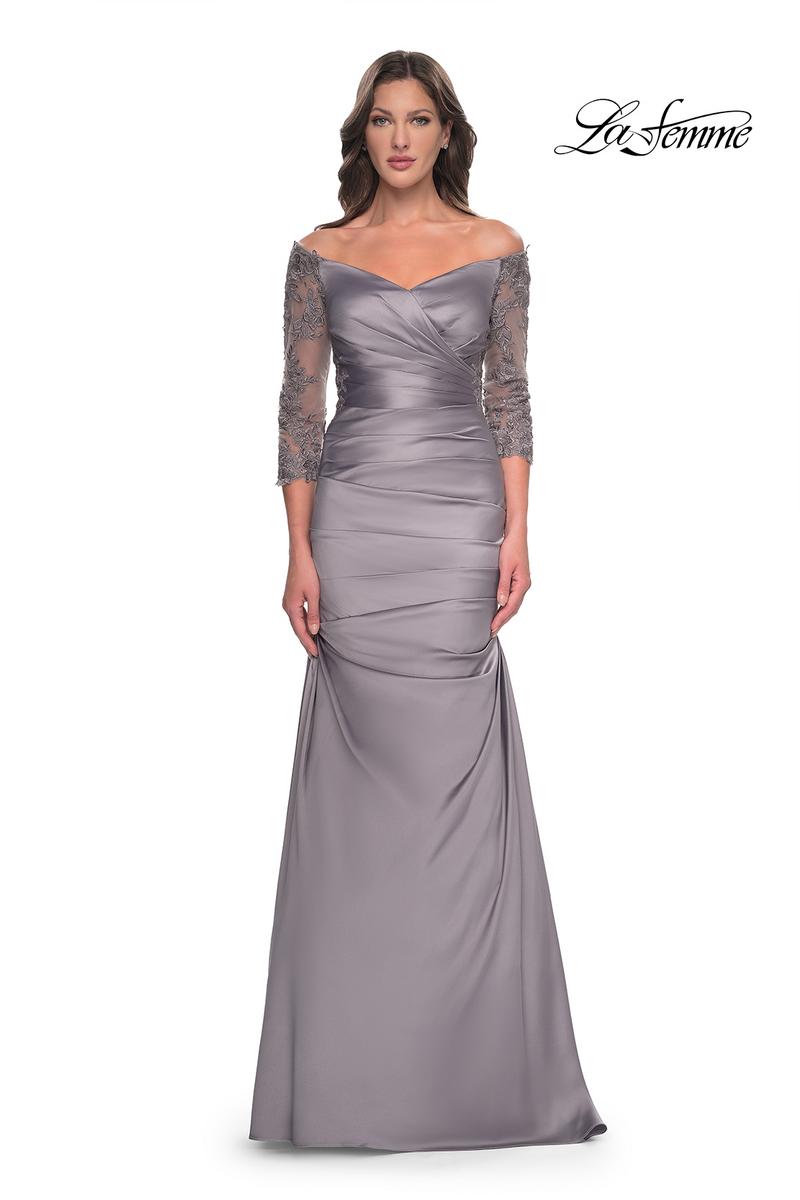 La Femme Evening Dress 30853 - Silver