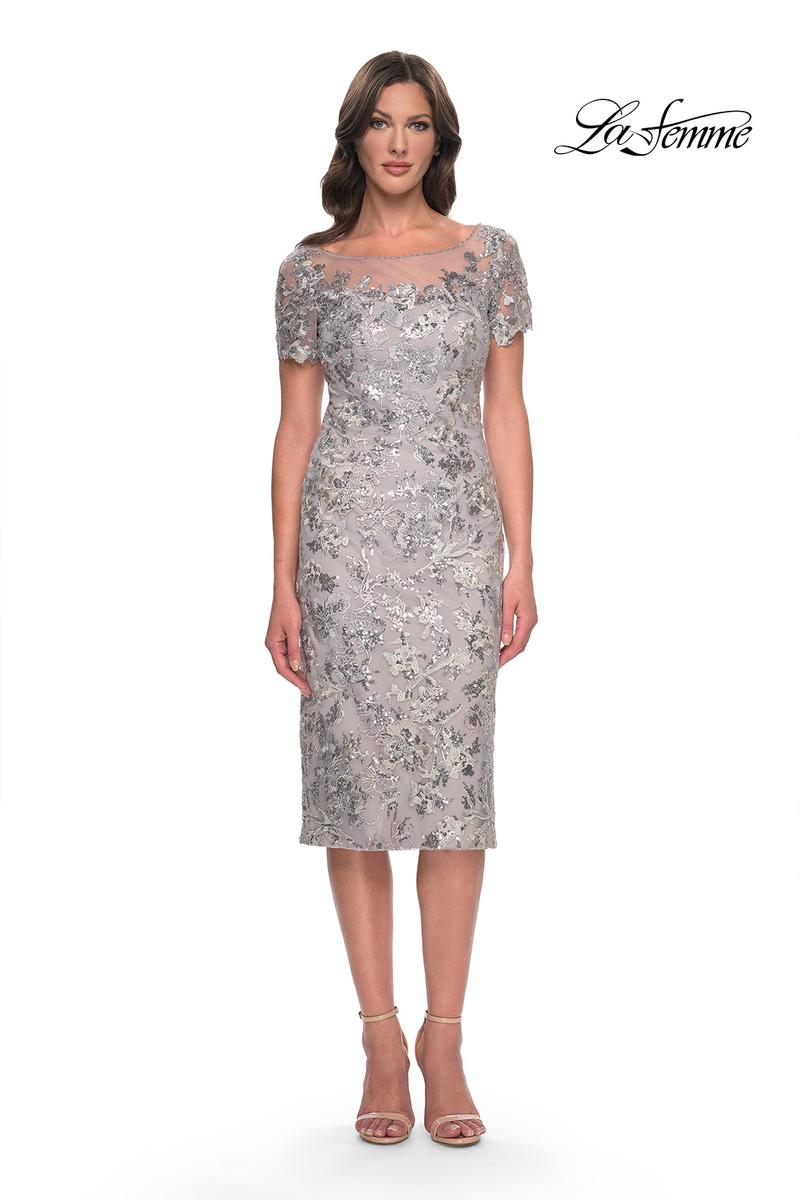 La Femme Evening Dress 30854 - Silver