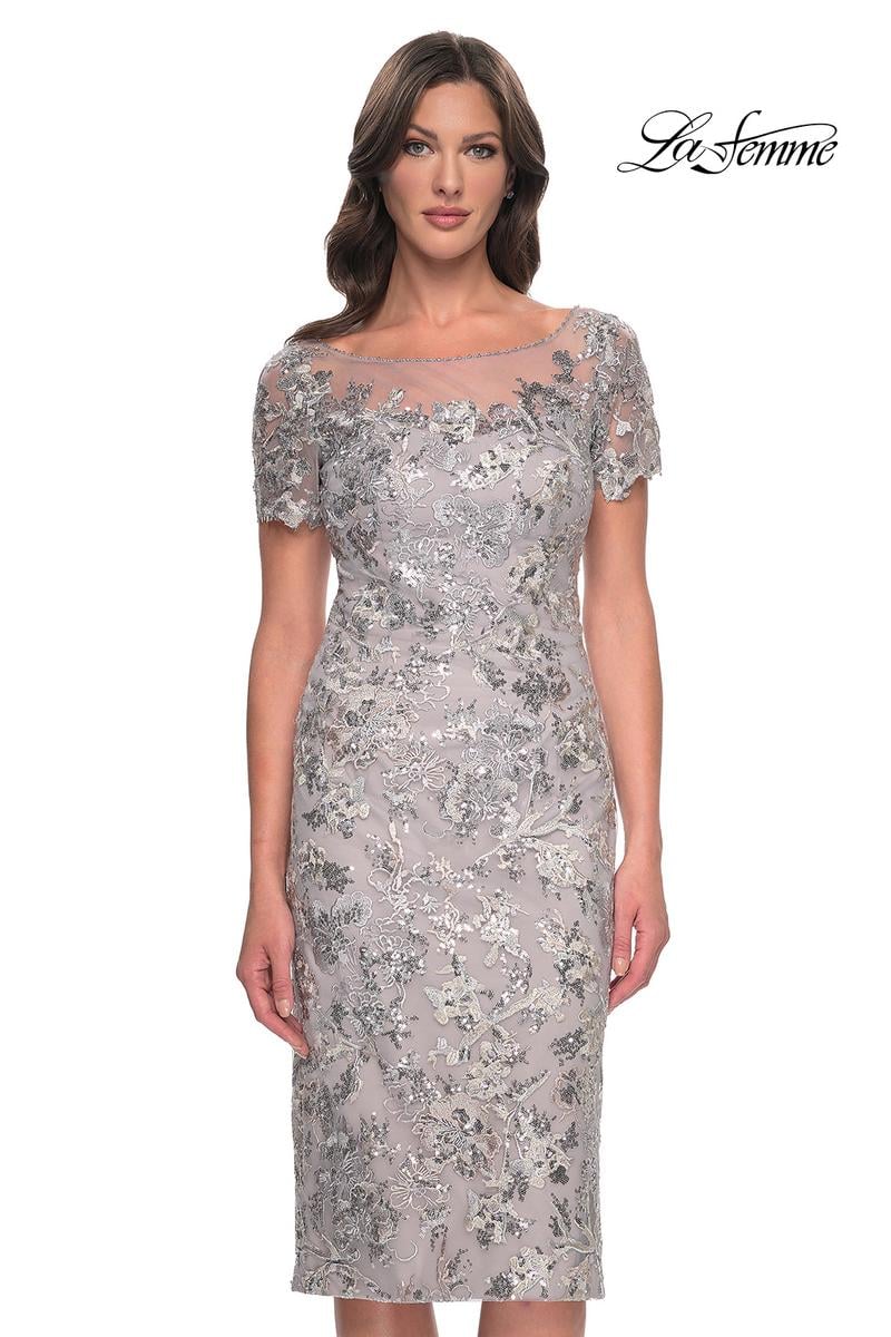 La Femme Evening Dress 30854 - Silver