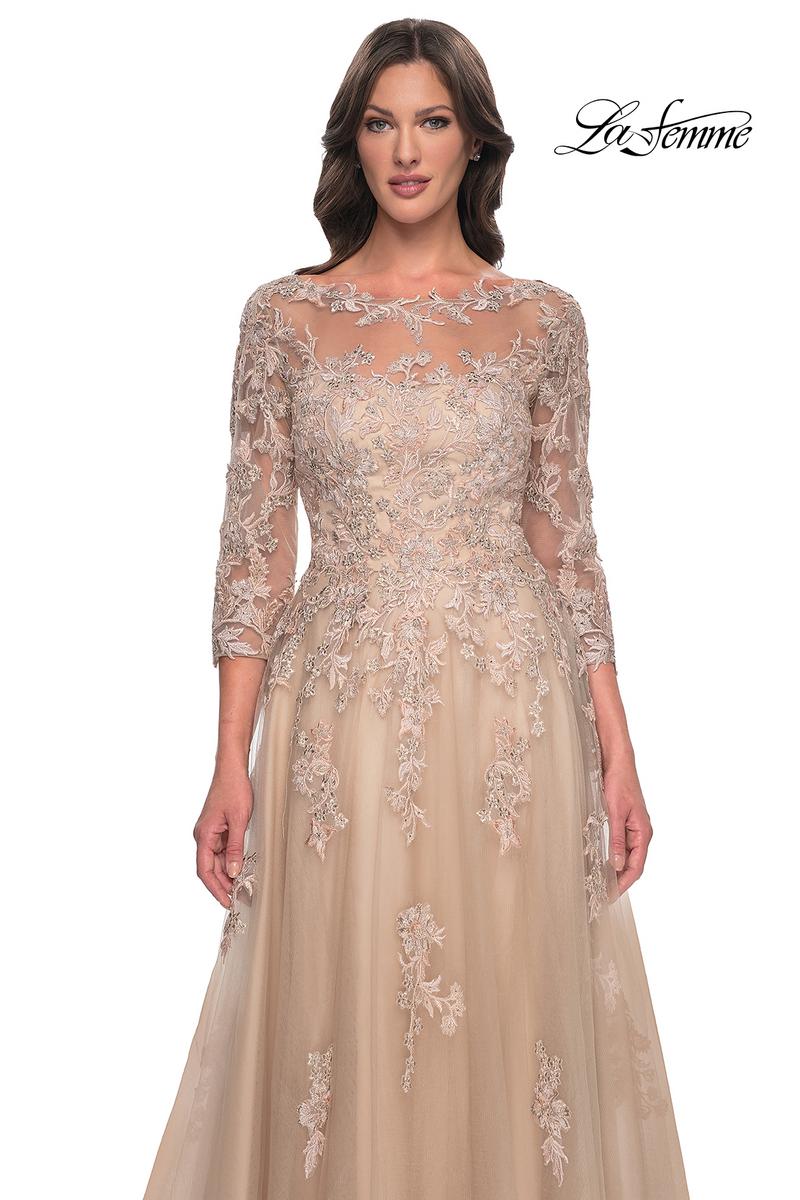La Femme Evening Dress 30859 - Champagne