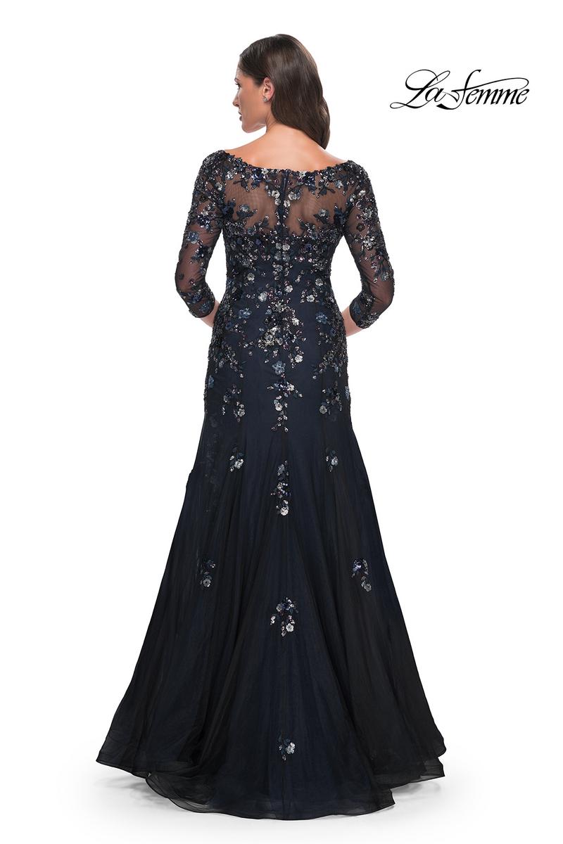 La Femme Evening Dress 30860 - Black/Navy