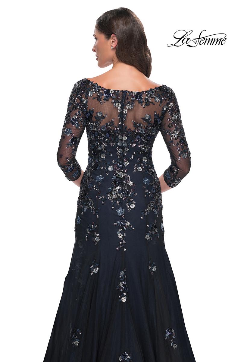 La Femme Evening Dress 30860 - Black/Navy