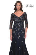 La Femme Evening Dress 30860 - Black/Navy