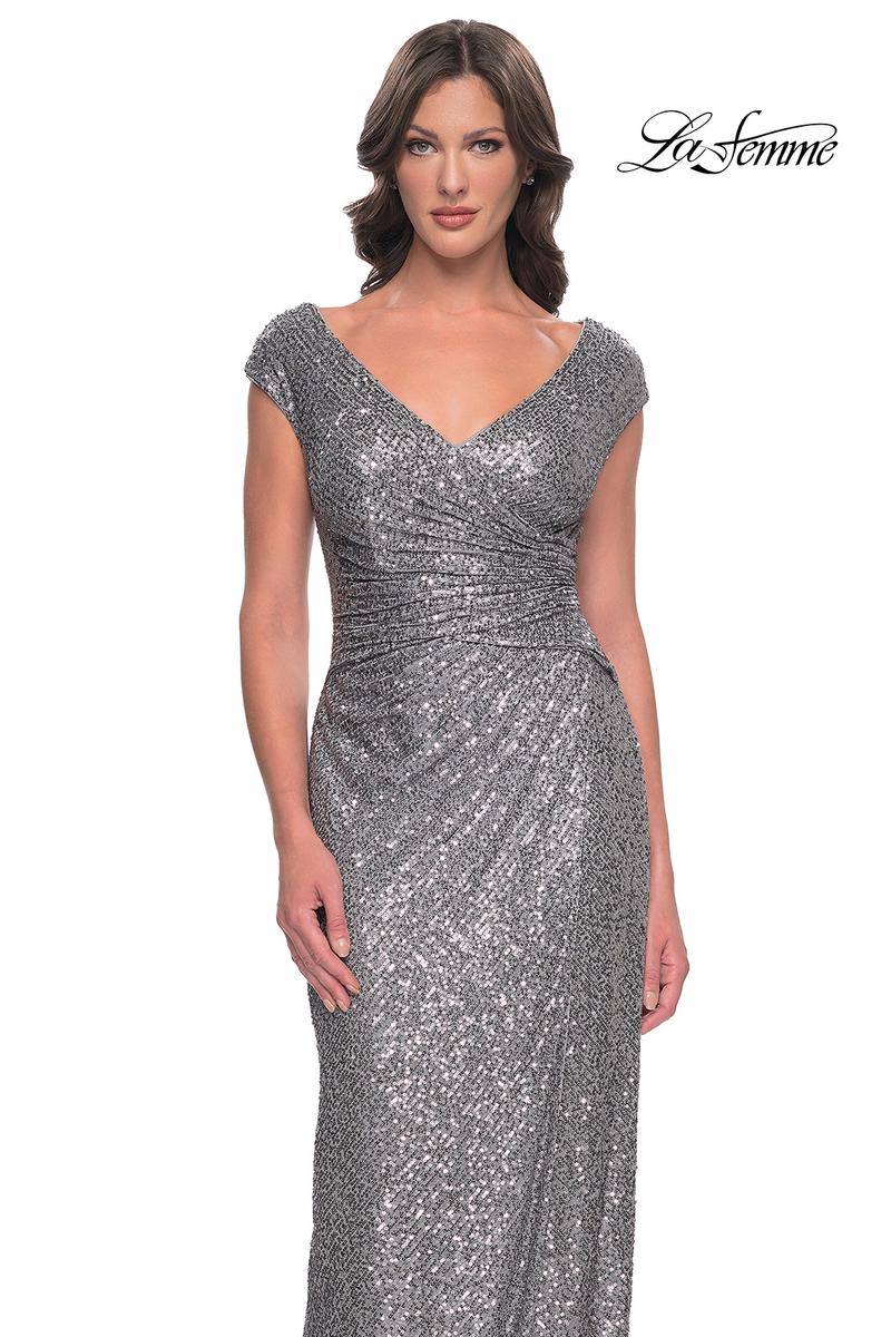 La Femme Evening Dress 30865 - Silver