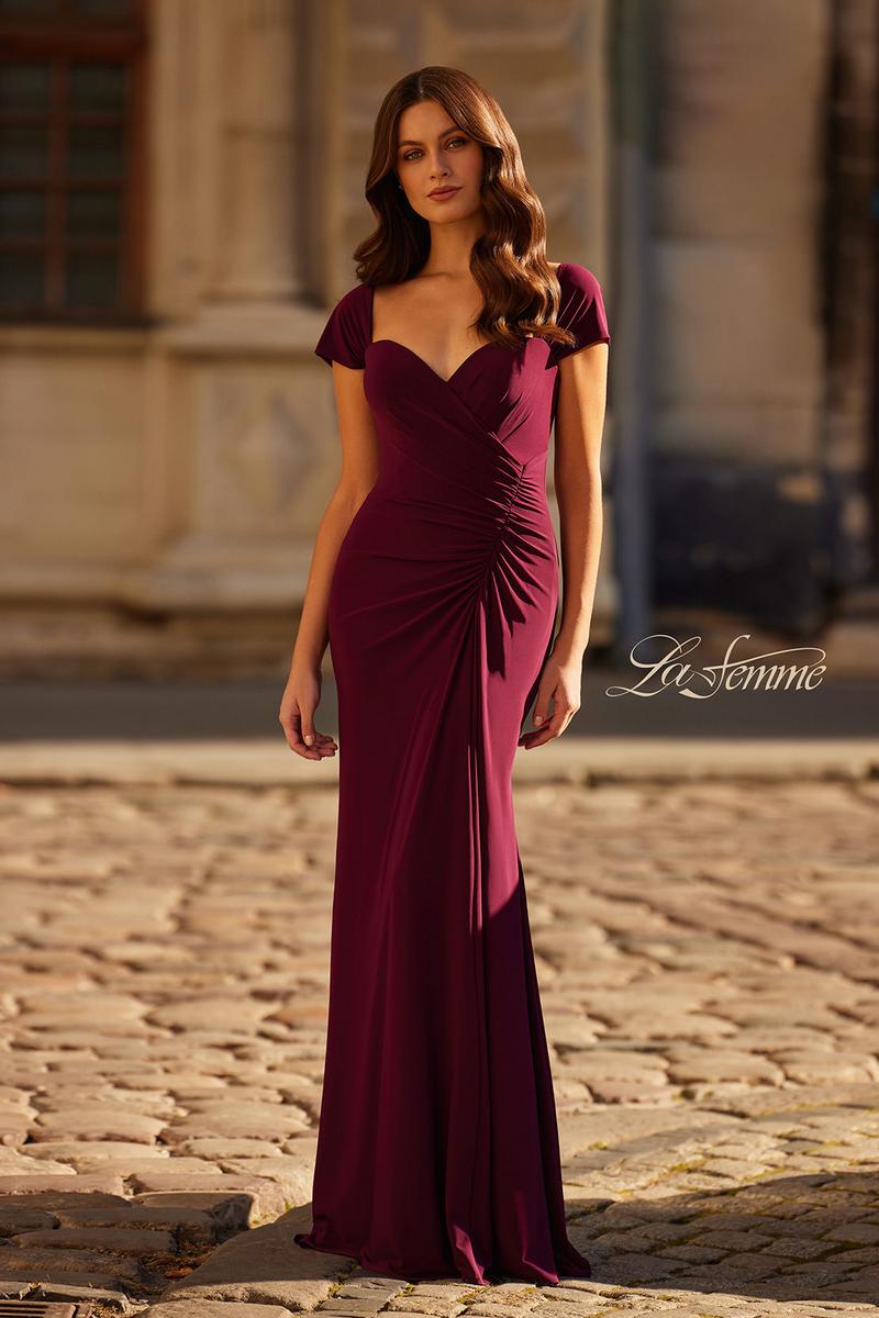 La Femme Evening Dress 30874 - Dark Berry