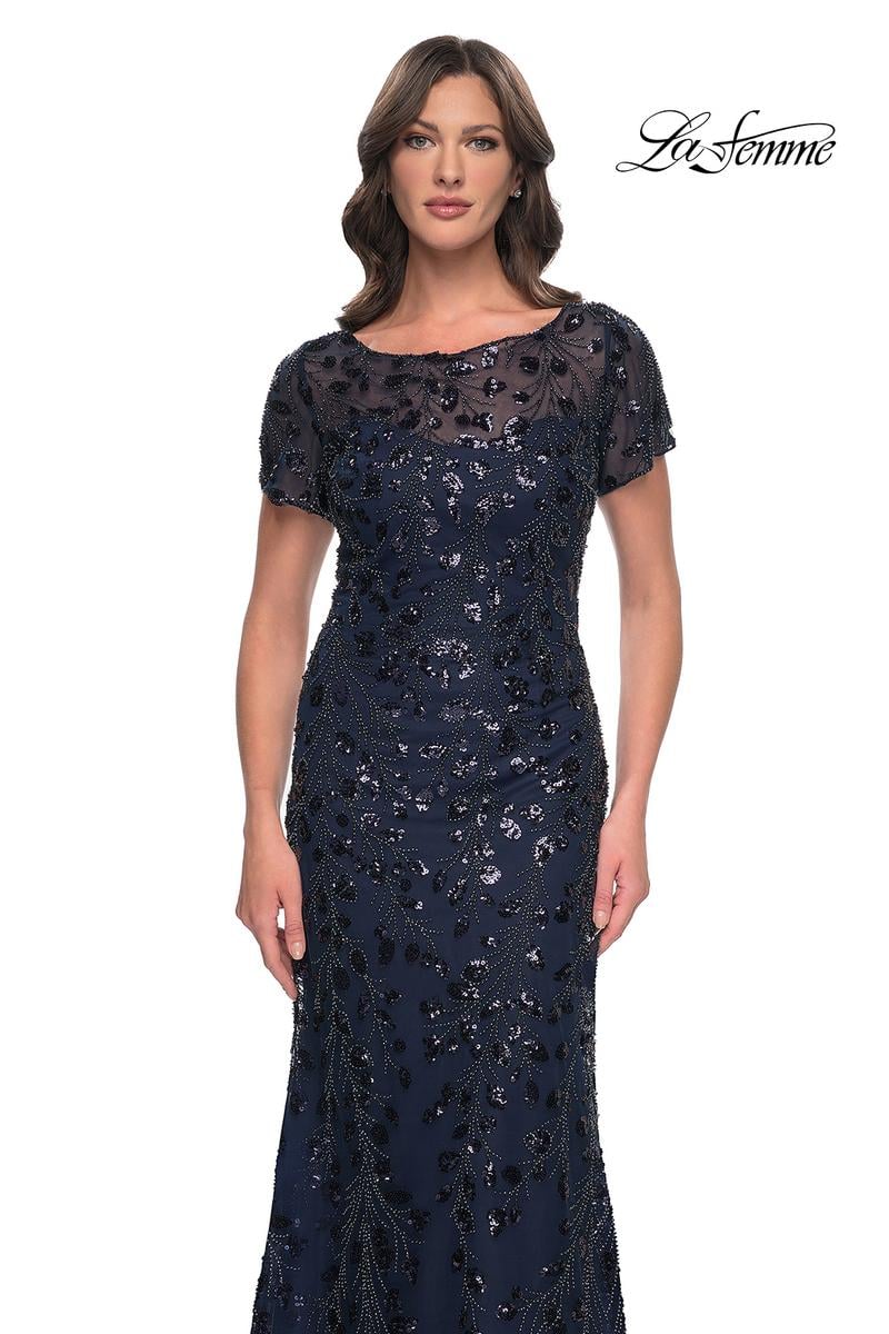 La Femme Evening Dress 30877 - Navy