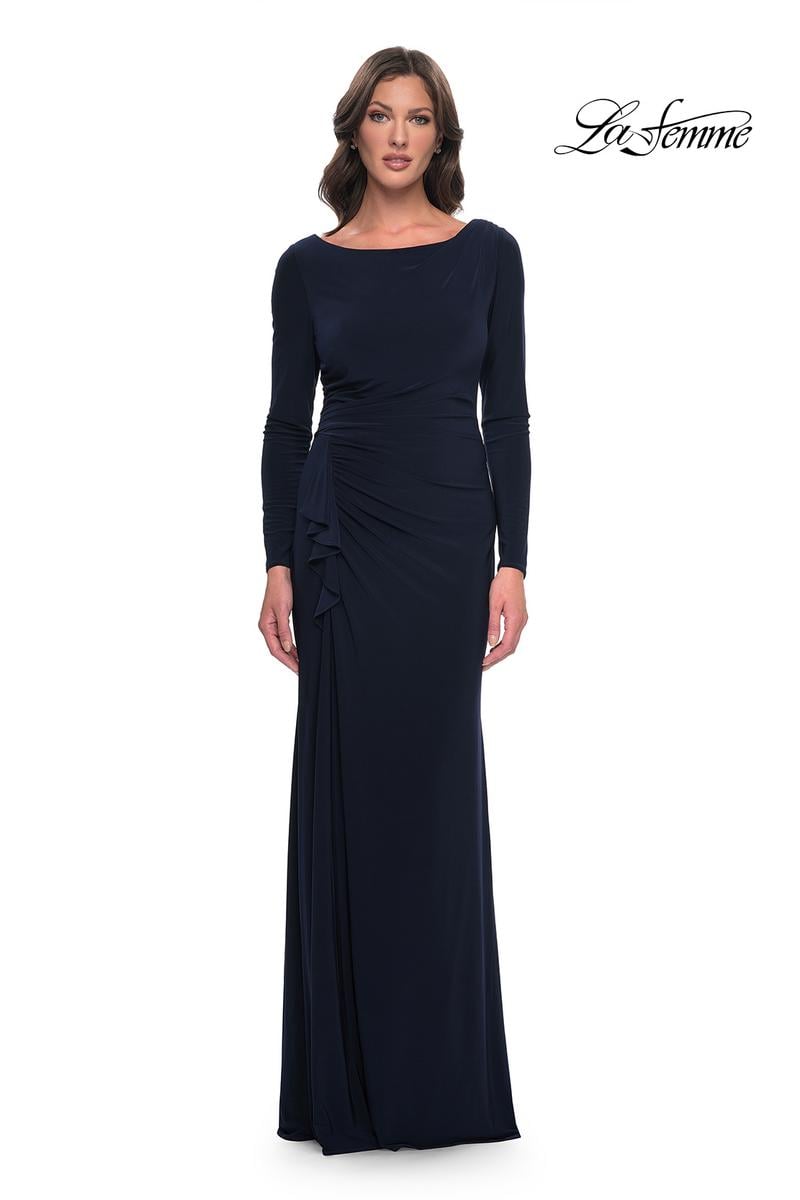 La Femme Evening Dress 30881 - Navy