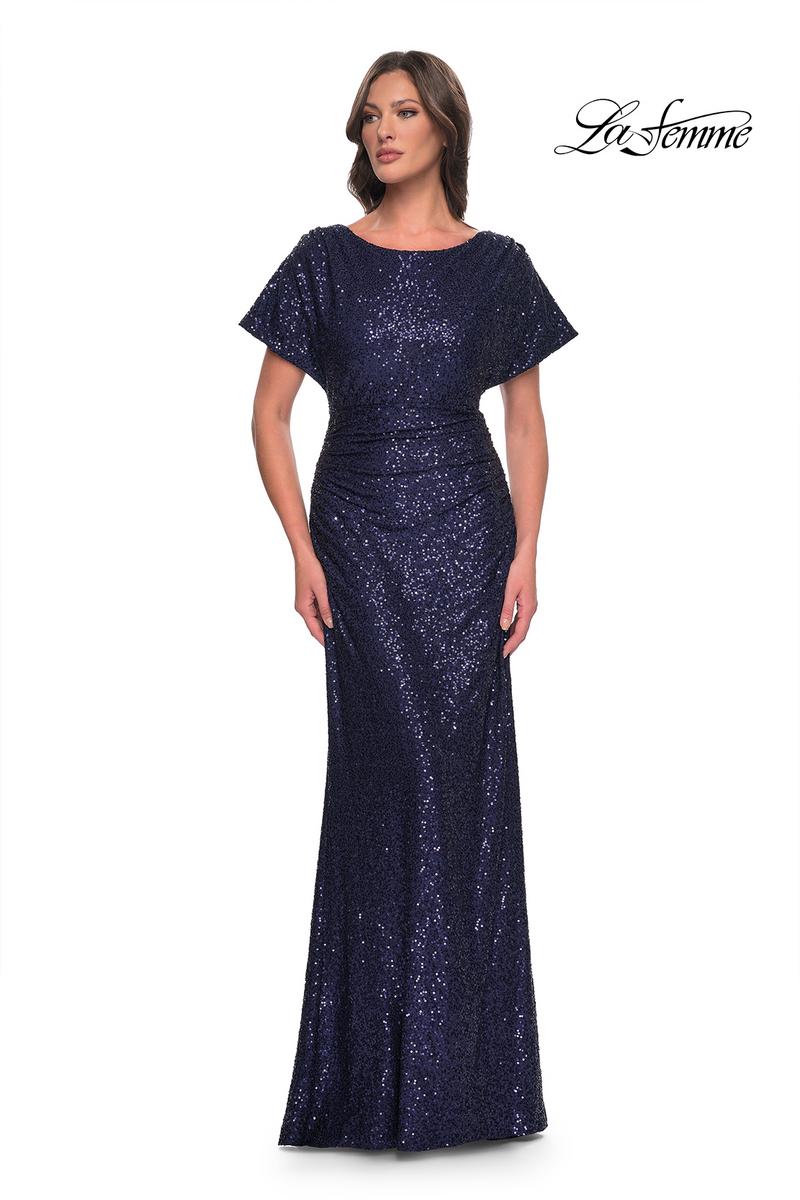 La Femme Evening Dress 30885 - Navy