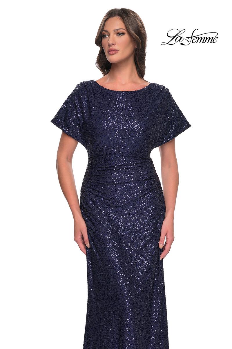 La Femme Evening Dress 30885 - Navy