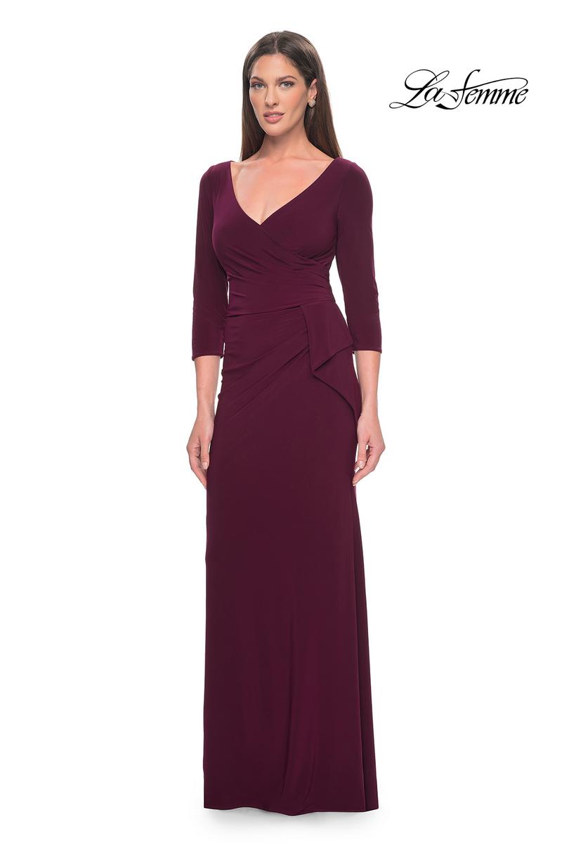 La Femme Evening Dress 30967 - Dark Berry