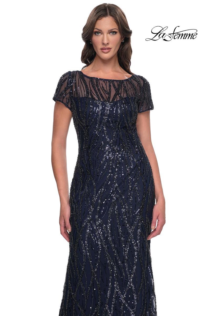 La Femme Evening Dress 31005 - Navy