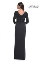 La Femme Evening Dress 31014 - Charcoal