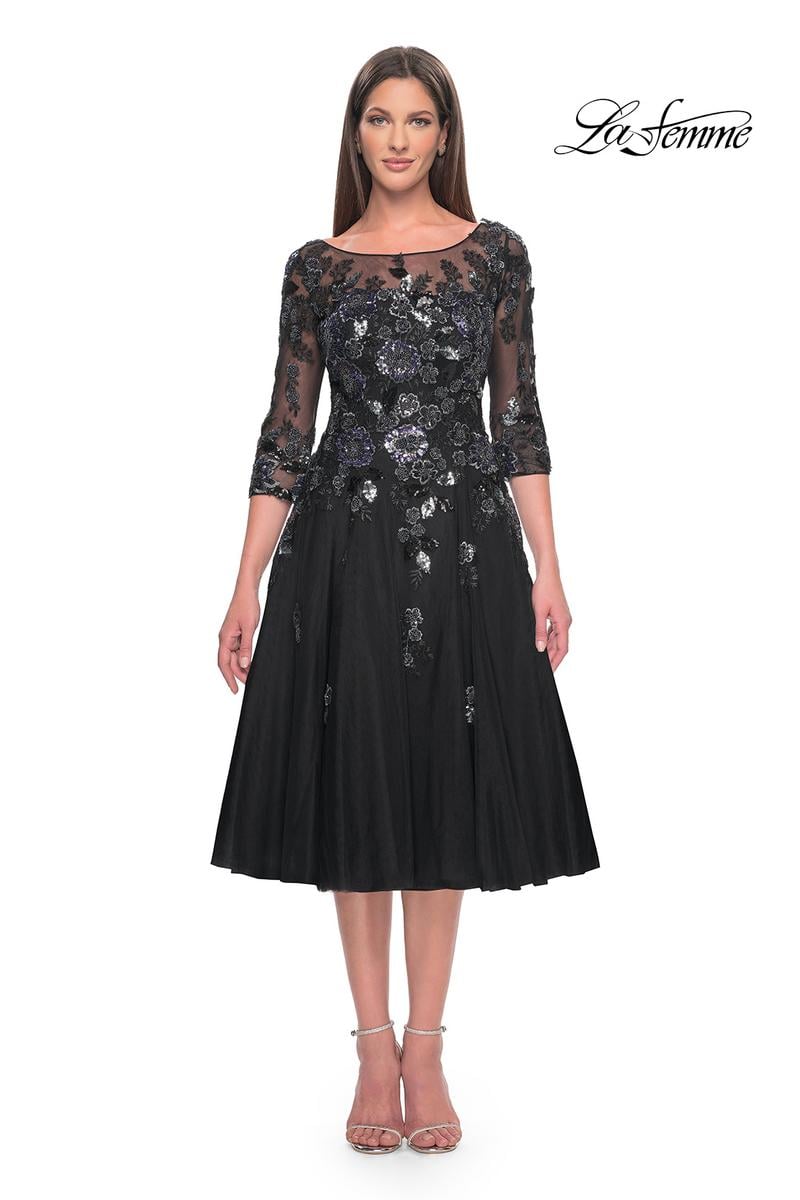 La Femme Evening Dress 31017 - Black
