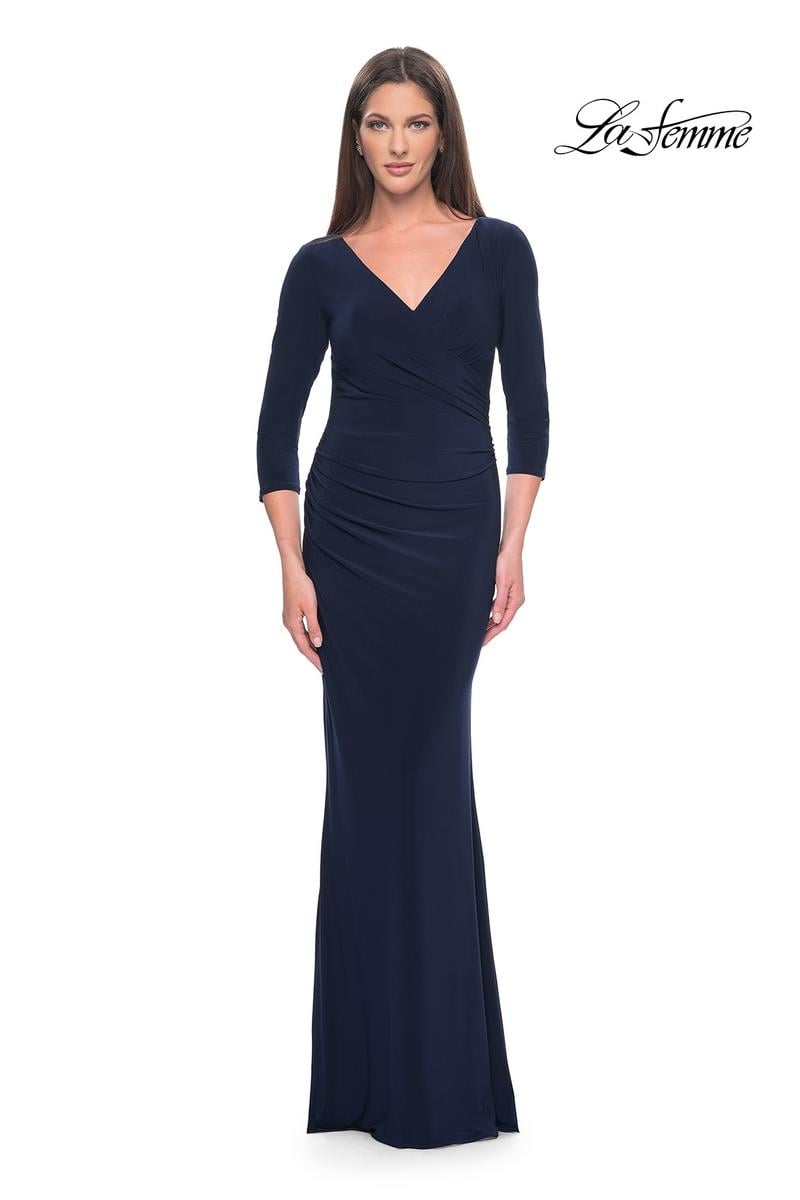 La Femme Evening Dress 31020 - Navy