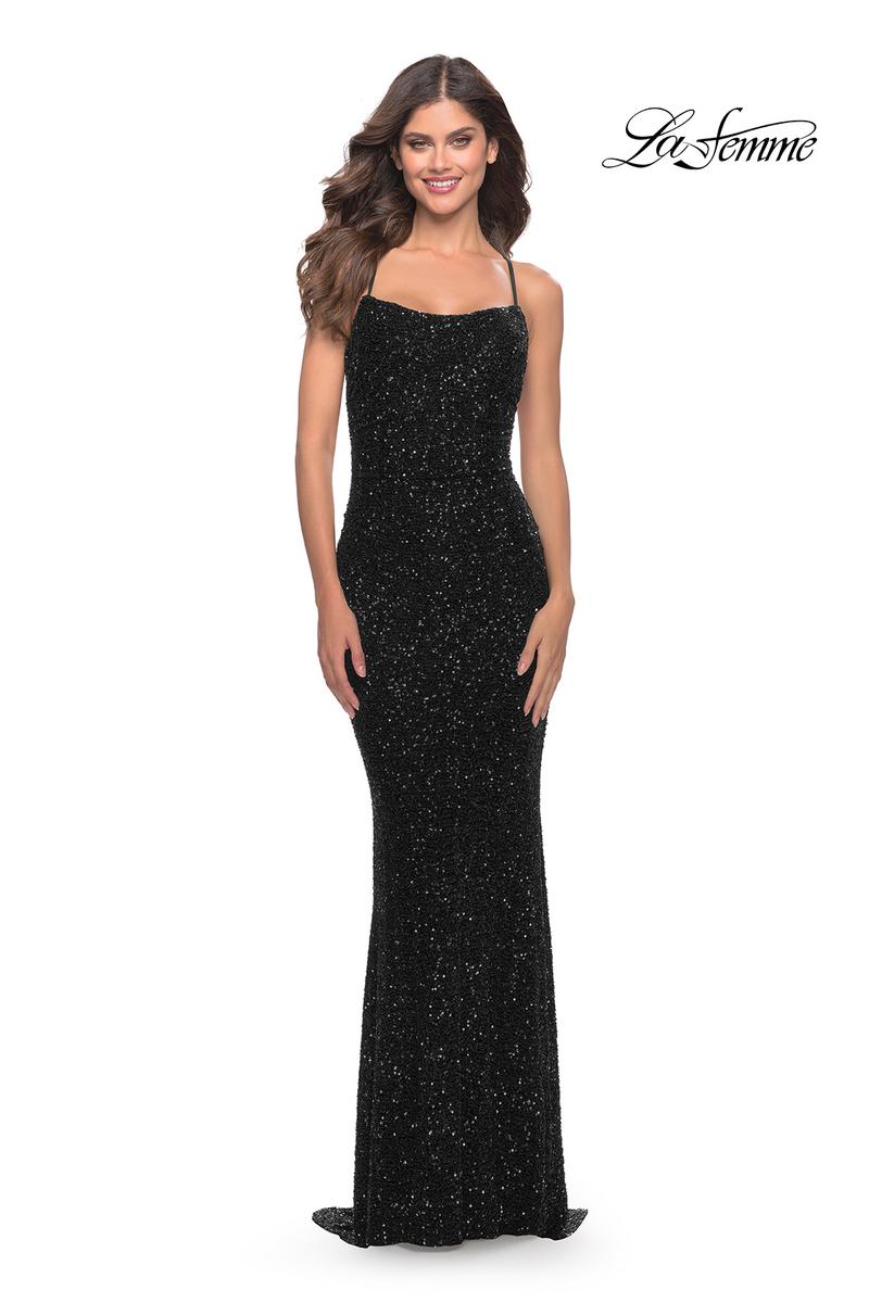 La Femme Dress 31027 - Black