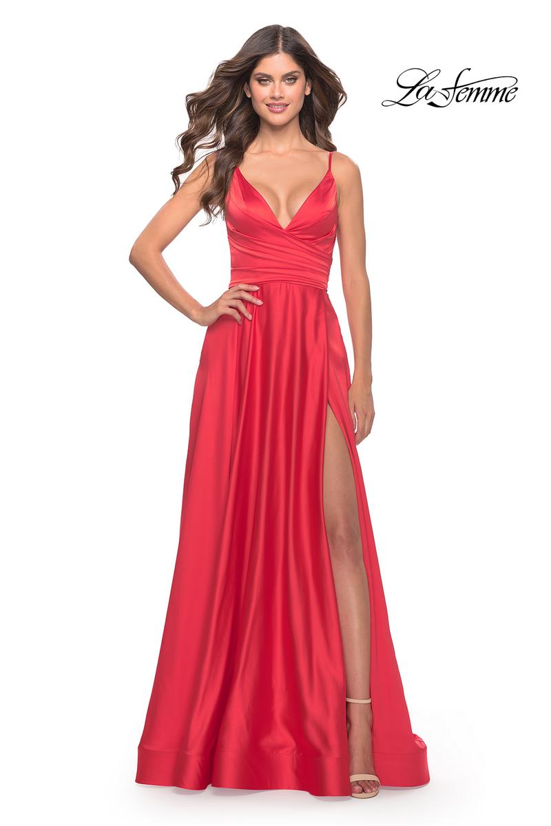 La Femme Dress 31121 - Hot Coral