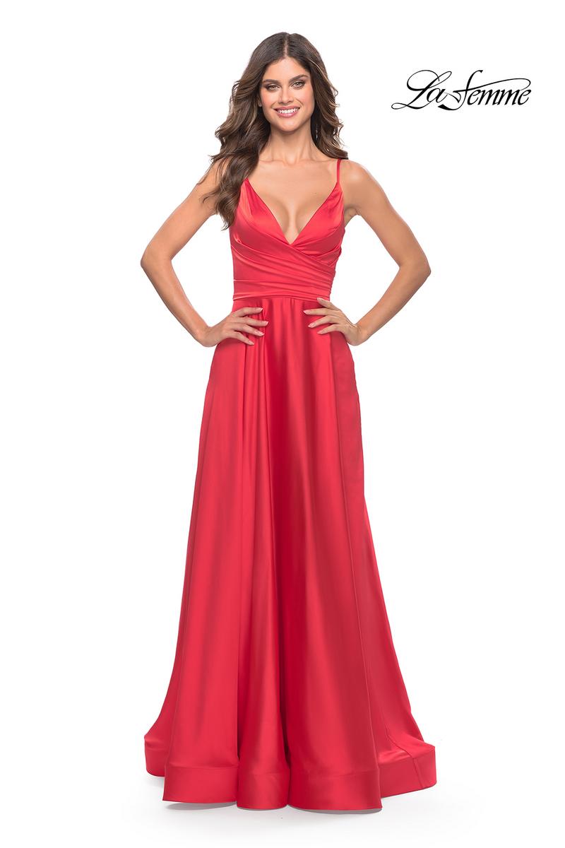 La Femme Dress 31121 - Hot Coral
