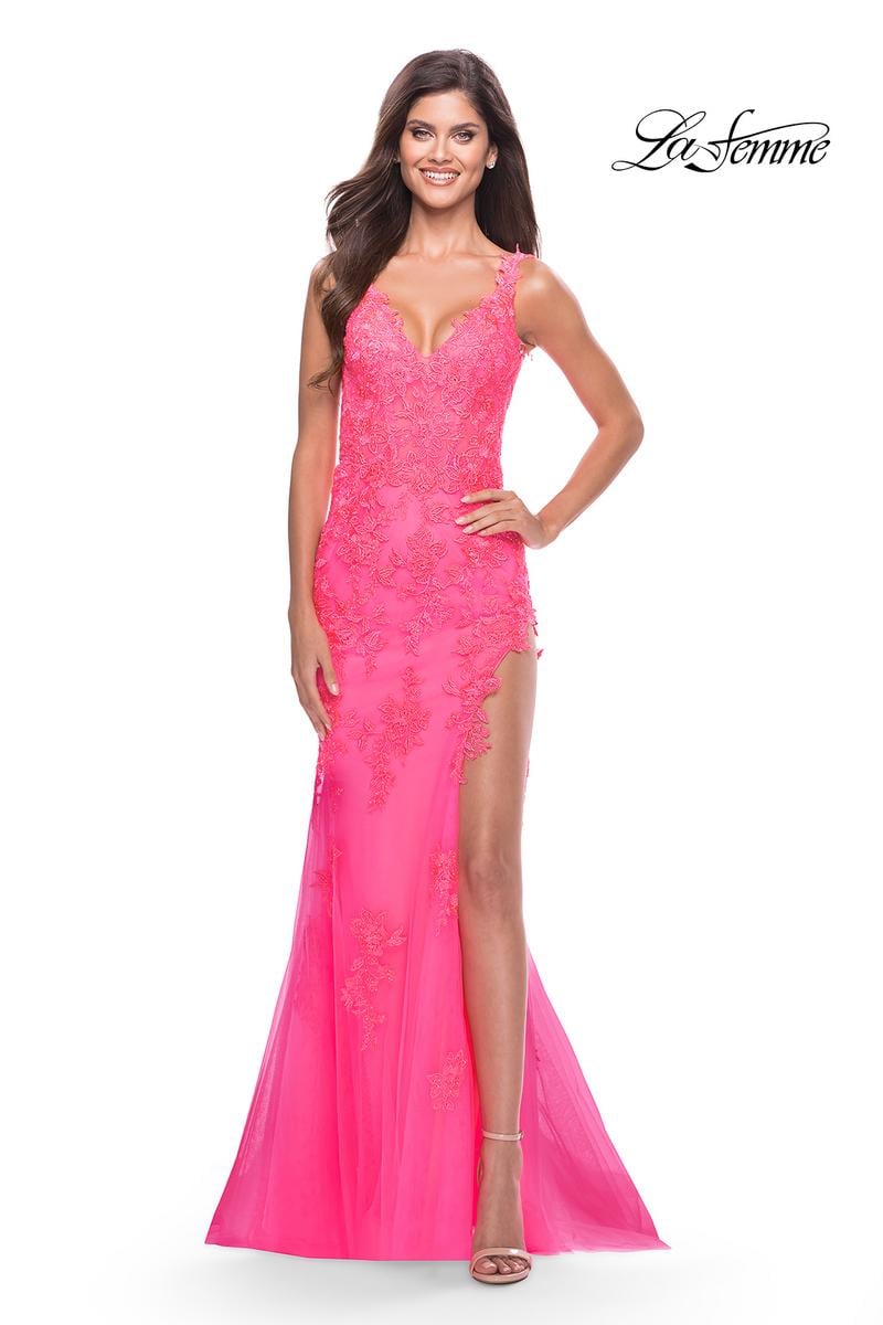 La Femme Dress 31125 - Neon Pink