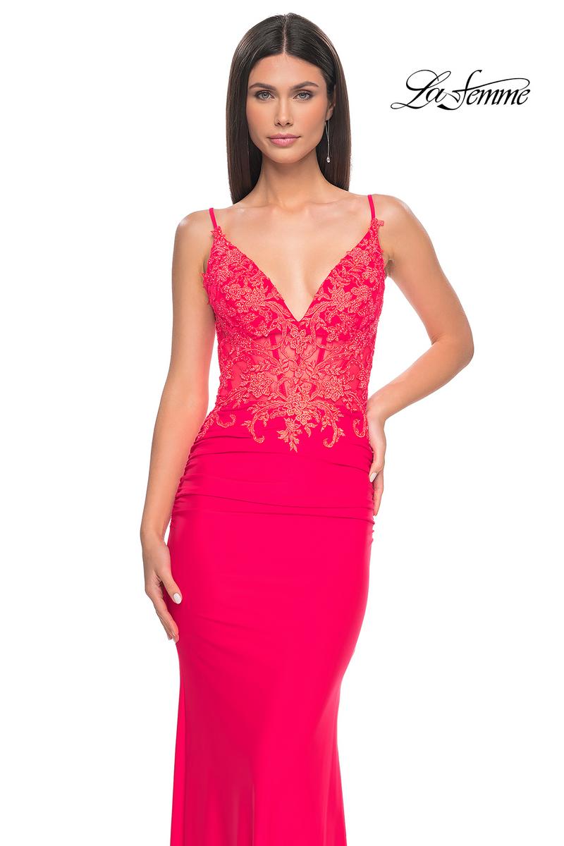 La Femme Dress 31128 - NEON PINK