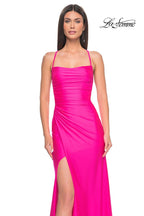 La Femme Dress 31129 - NEON PINK