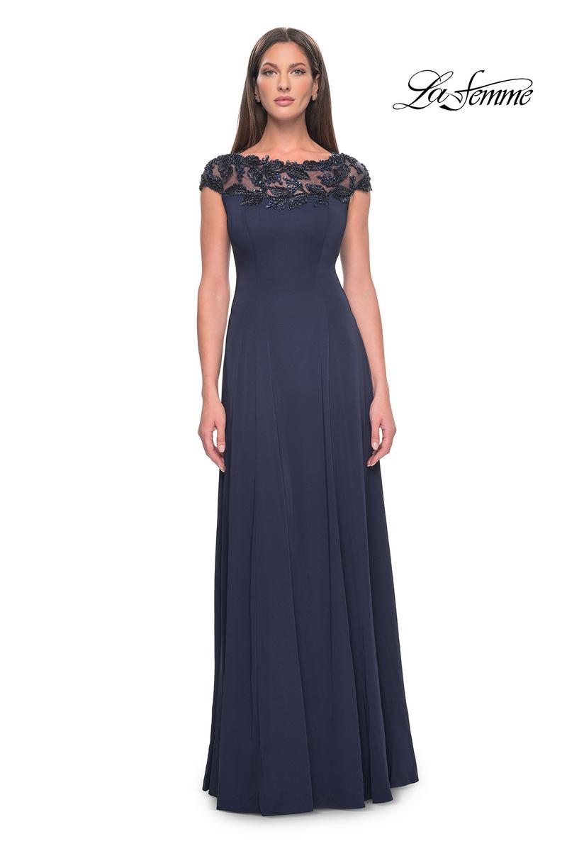 La Femme Evening Dress 31195 - Navy