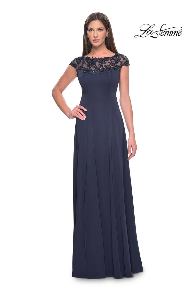 La Femme Evening Dress 31195 - Navy