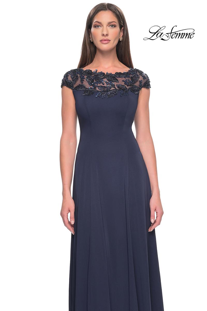 La Femme Evening Dress 31195 - Navy