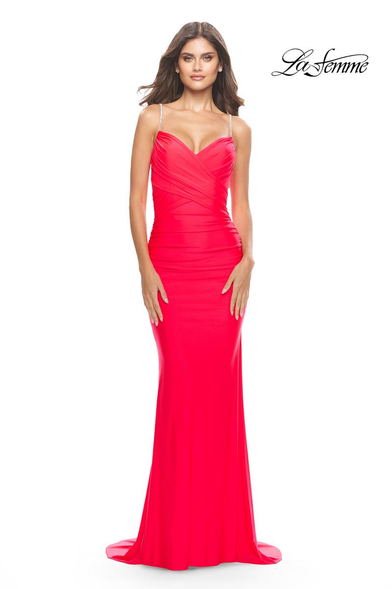 La Femme Dress 31222 - Hot Coral