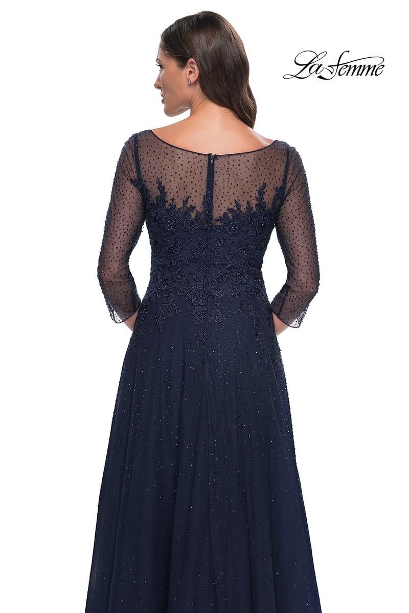 La Femme Evening Dress 31235 - Navy