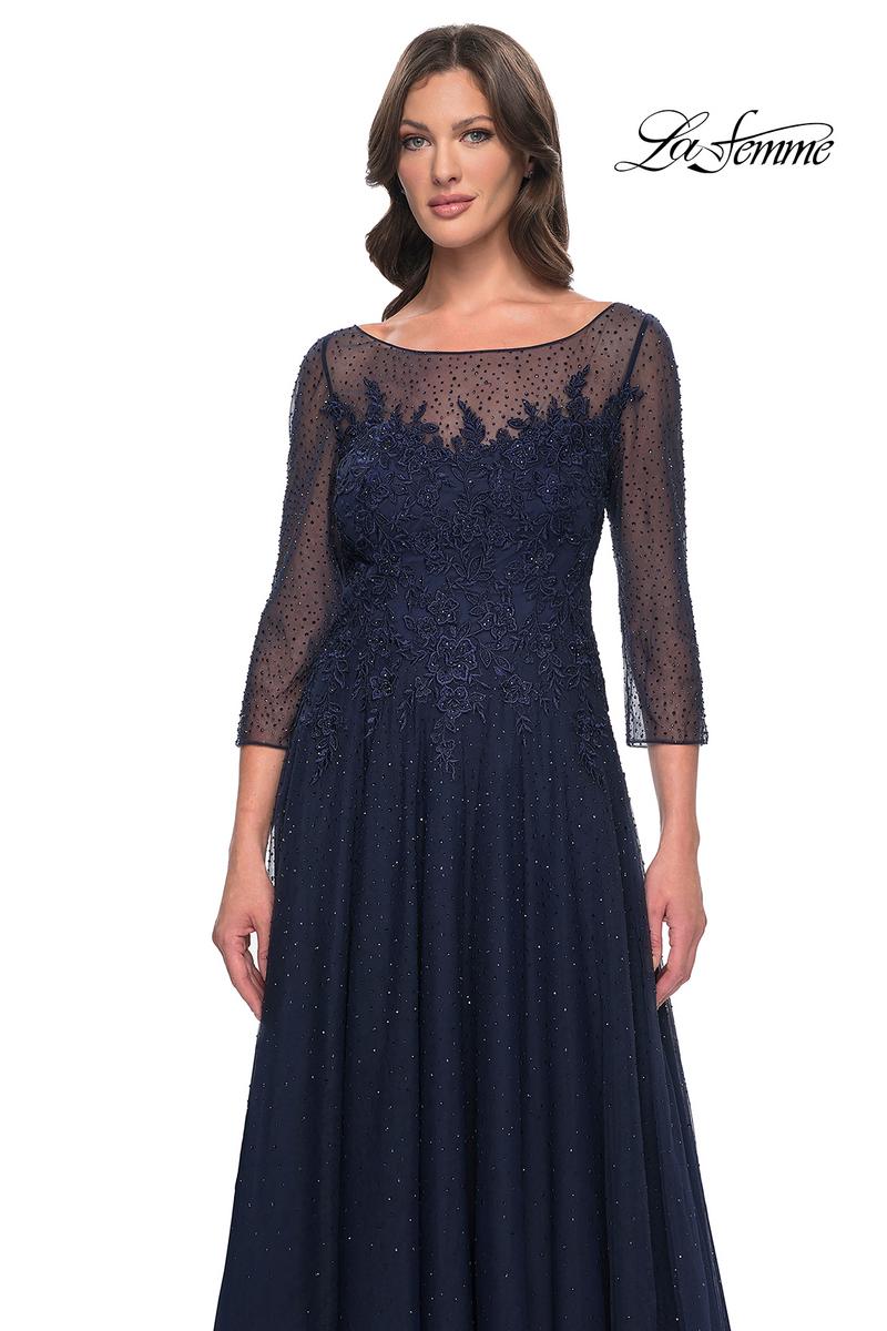La Femme Evening Dress 31235 - Navy