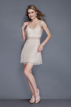 Primavera Couture Short Dress 3123 - Nude